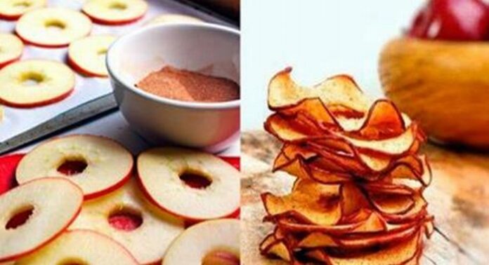Impotriva diabetului, a colesterolului rău ,a infarctului ,metabolism lent-chipsuri de mere cu scorţişoară